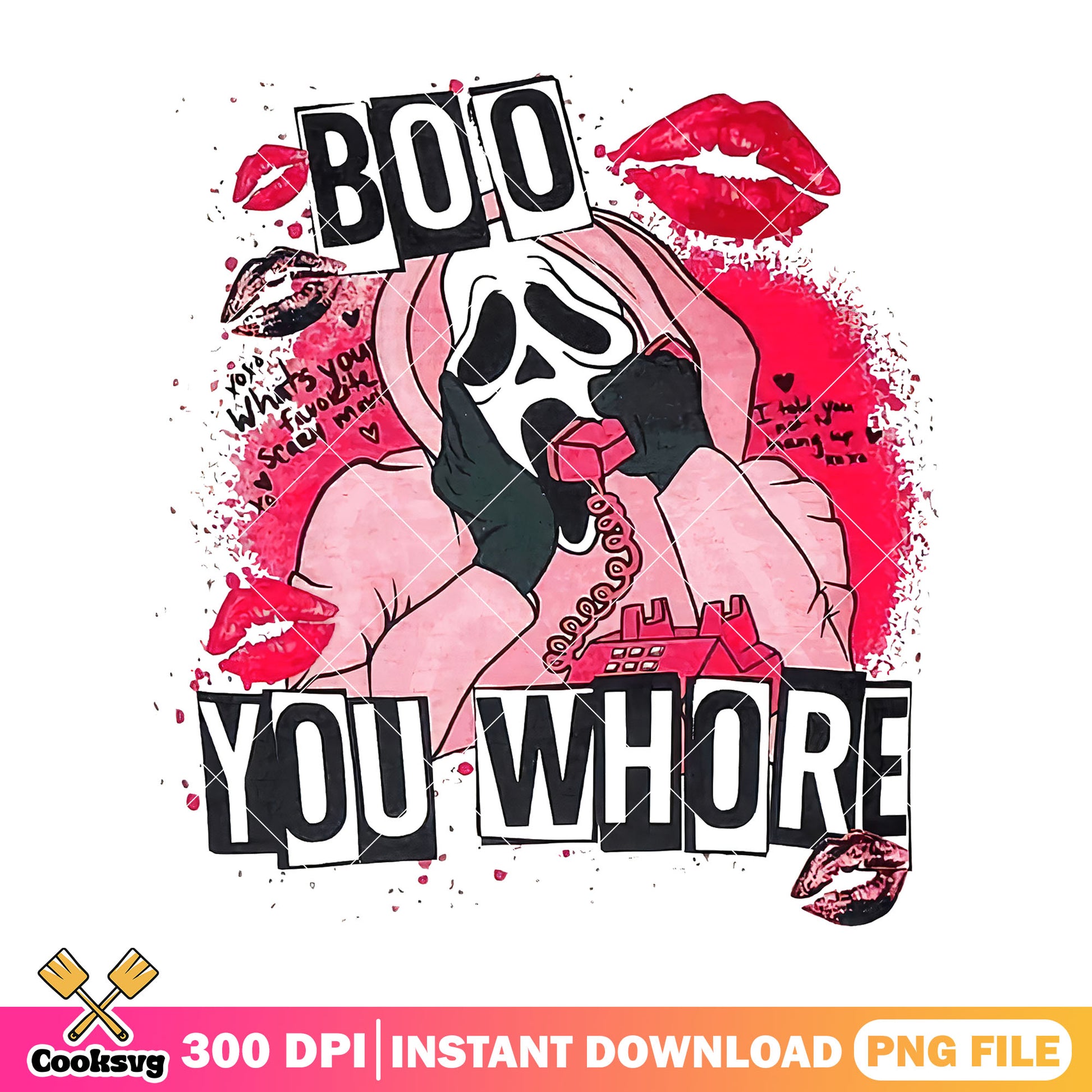 Boo you whore horror png, horror movies​ png, halloween png
