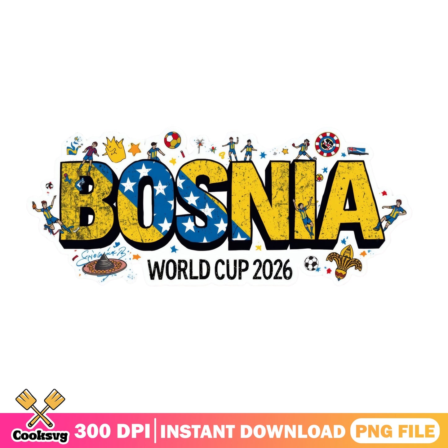Bosnia World Cup 2026 PNG, Soccer Fan Shirt, Football PNG