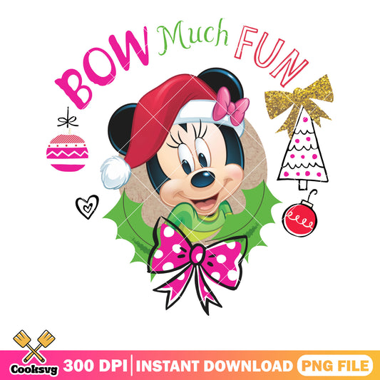 Bow much fun png, minnie mouse png, disney christmas png