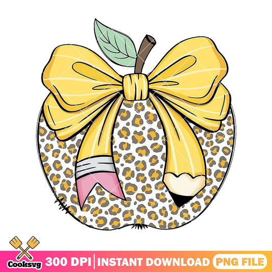 Bows with apple file png, go back to school png, cute image png