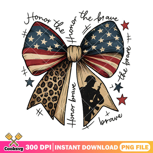 Bow tie honor the brave soldier png, memorial day png, america soldier png