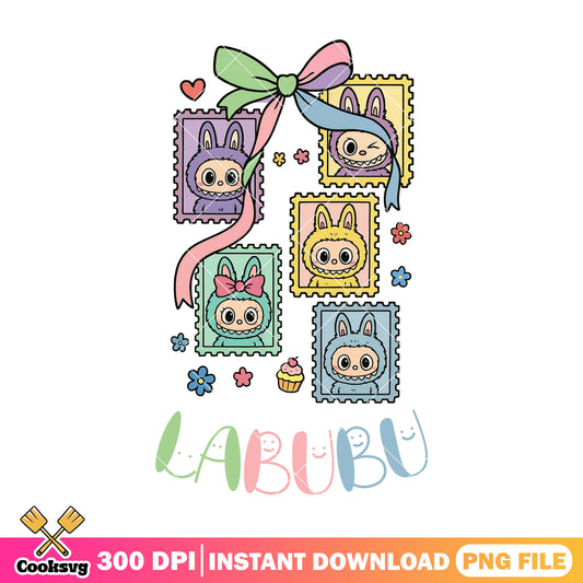 Bow tie monster labubu png, labubu dolls png, labubu monster png