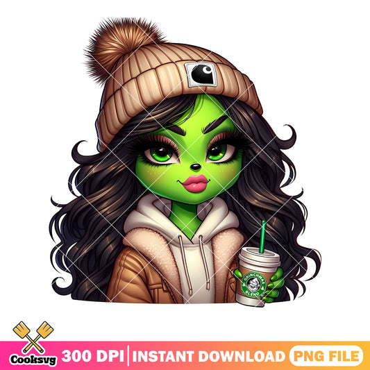 Brownies winter grinch girl png, merry xmas png, the grinch png