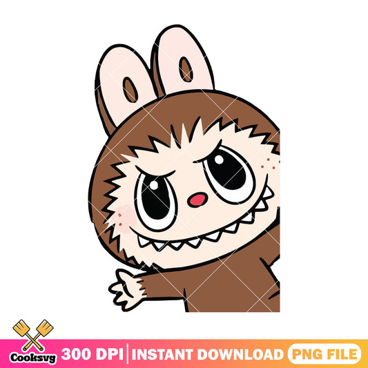Brown labubu cute png, labubu monster png, labubu popmart png
