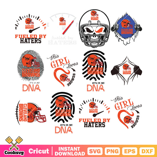 Browns cleveland in my heart bundle svg, fingerprint bundle svg
