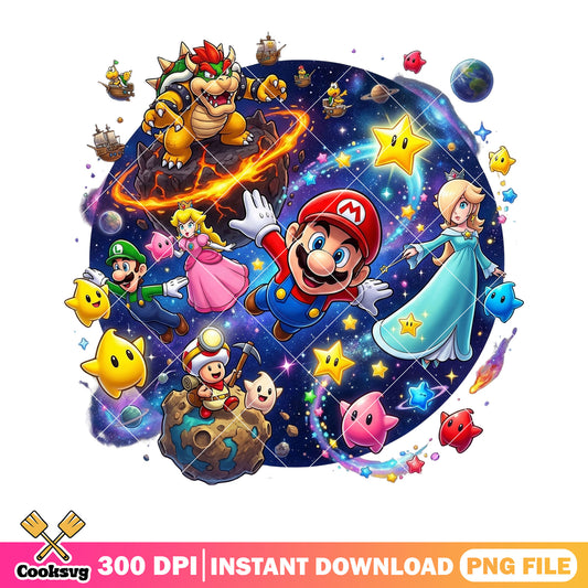 Browser galaxy and mario png, peach princess png, luigi mario png