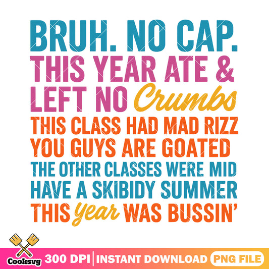 Bruh no cap this year ate png, last day of school​ png, bruh no cap png