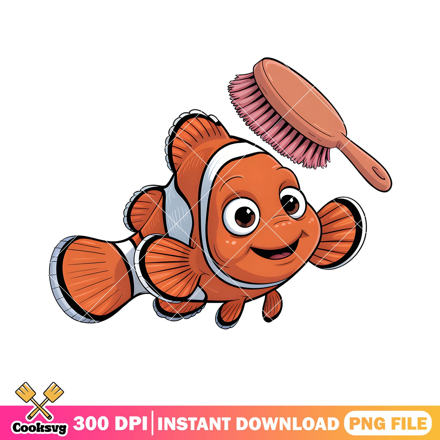Brush nemo poster disney png, clownfish png, finding nemo png