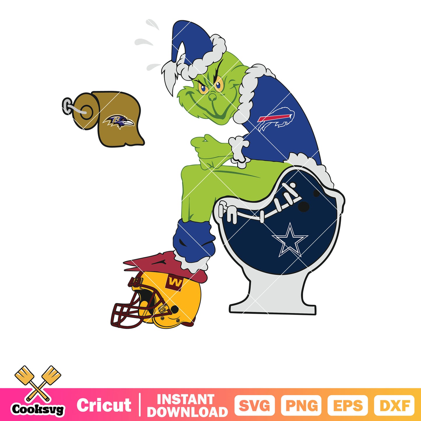 Buffalo Bills NFL Grinch svg, buffal bills logo svg, the grinch svg​