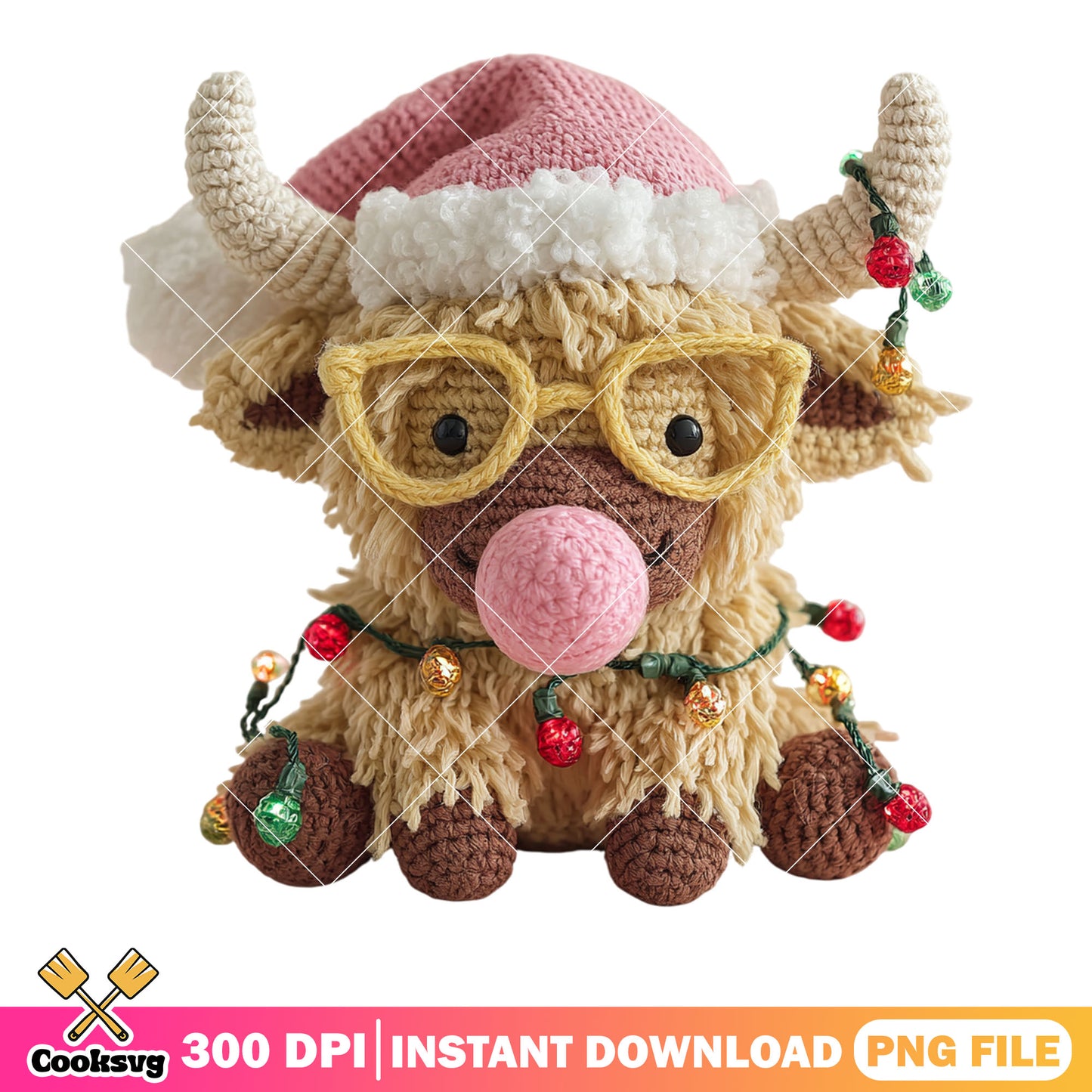Buffalo in christmas night png, christmas png, teddy bear​ png
