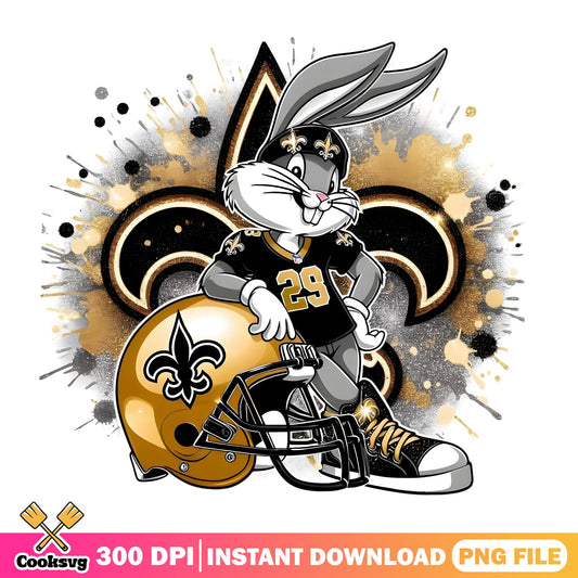 Bugs Bunny New Orleans Saints PNG, NFL Football PNG, Saints PNG