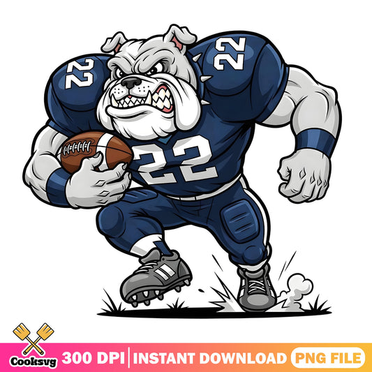 Bulldog Football Player PNG, Sports Mascot PNG, Football PNG