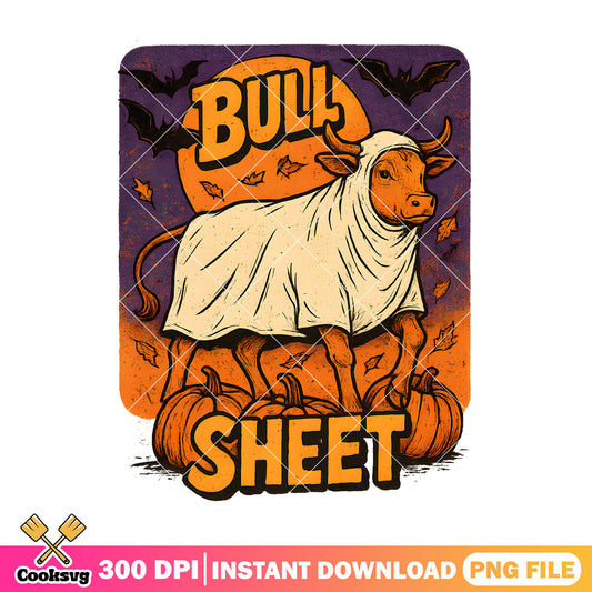 Bull sheet pumpkin halloween png, cow halloween png, bull sheet​ png