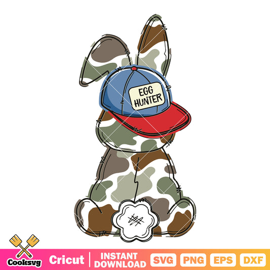 Bunny egg hunter easter svg, easter egg hunt​ svg, easter bunny​ svg