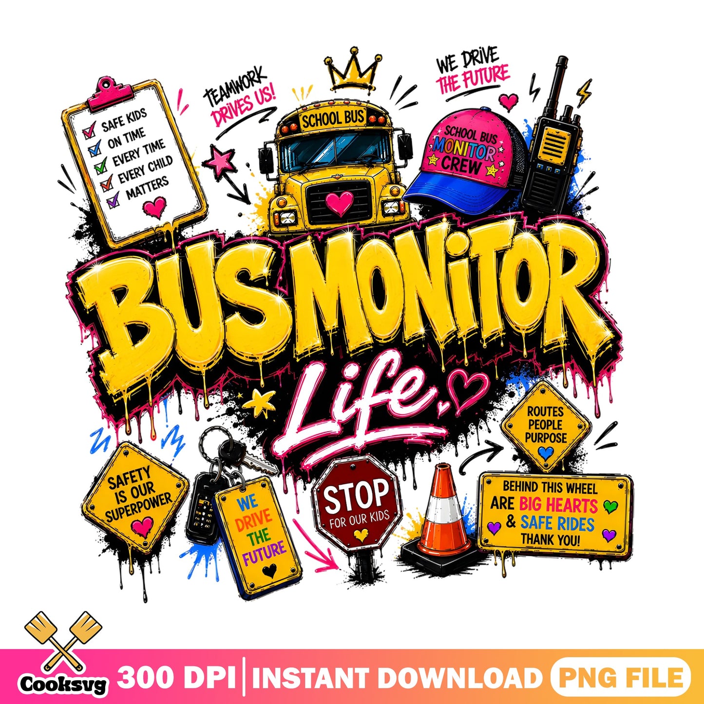 Bus Monitor Life PNG, School Bus Monitor Crew PNG, Bus Driver PNG