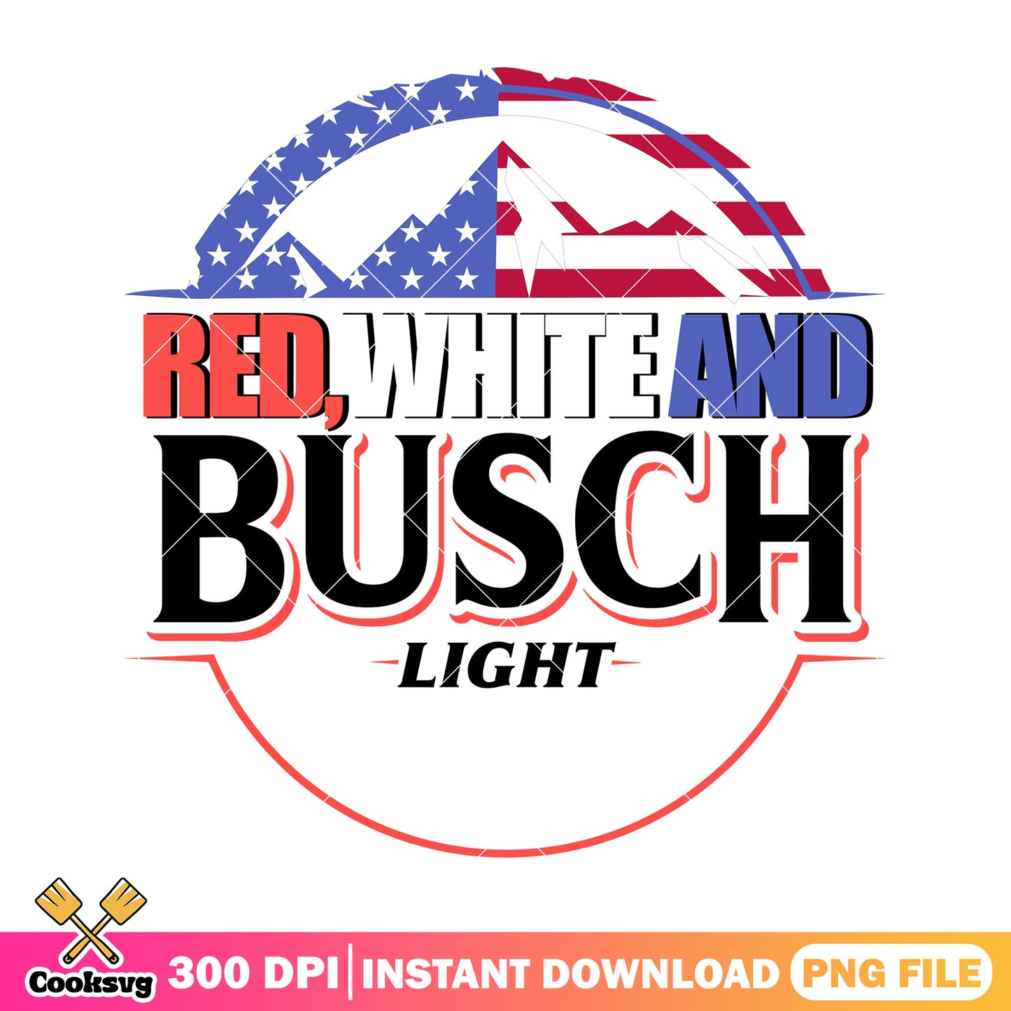 Busch light red white design png, busch light apple png