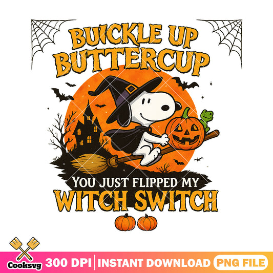 Buttercup snoopy boo png, snoopy halloween png, halloween movies png