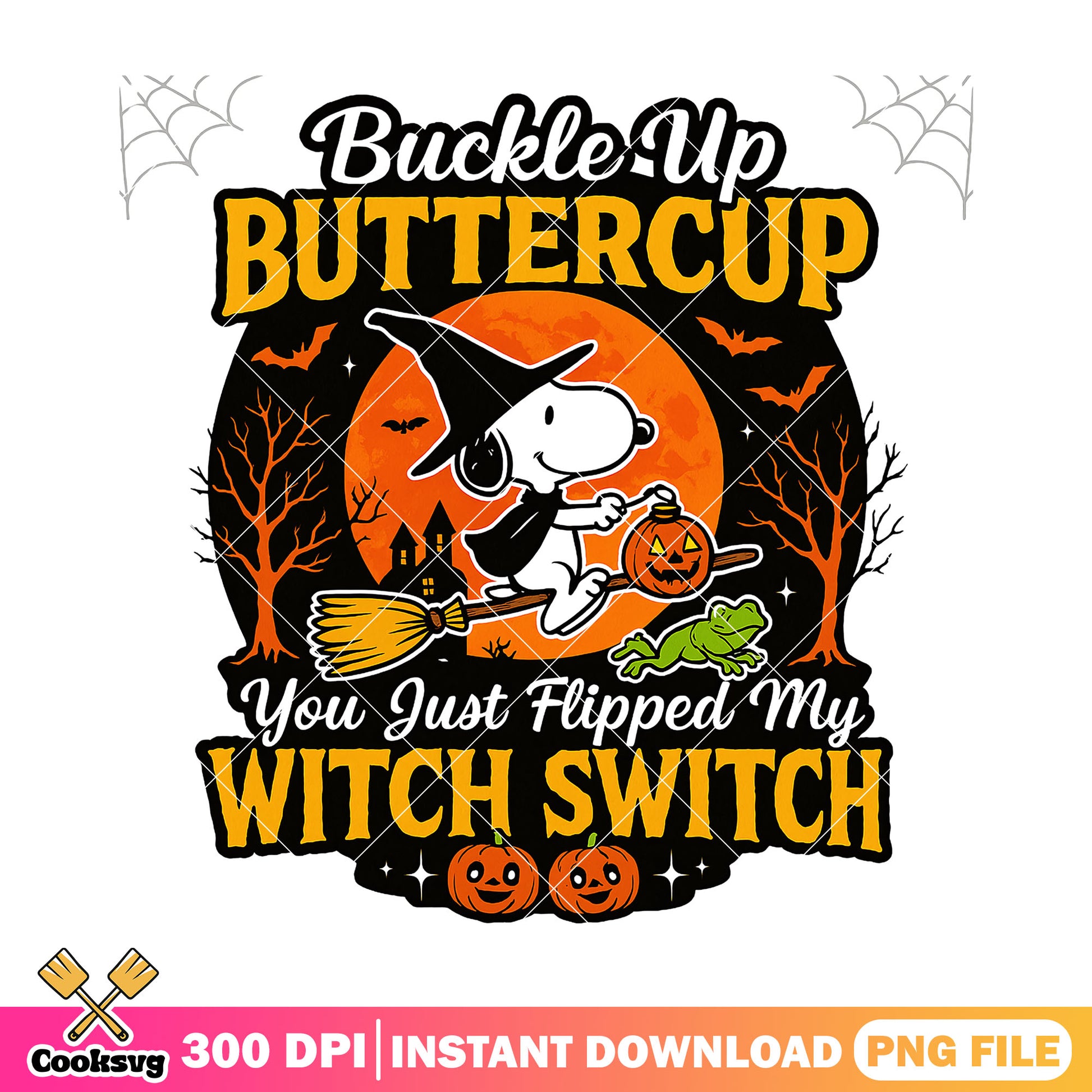Buttercup snoopy dog png, snoopy halloween png, halloween spirit png