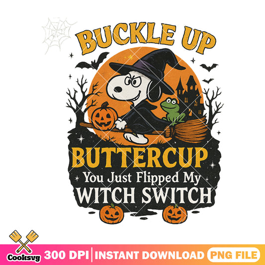 Butter cup snoopy png, snoopy halloween png, halloween jokes png