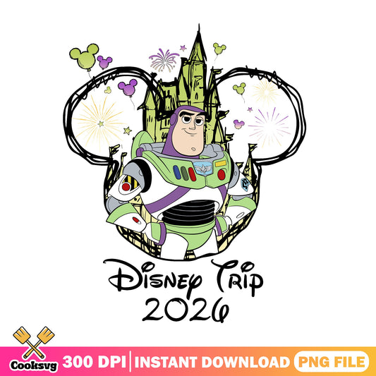 Buzz Lightyear Disney Trip 2026 PNG, Toy Story PNG, Disney Family PNG