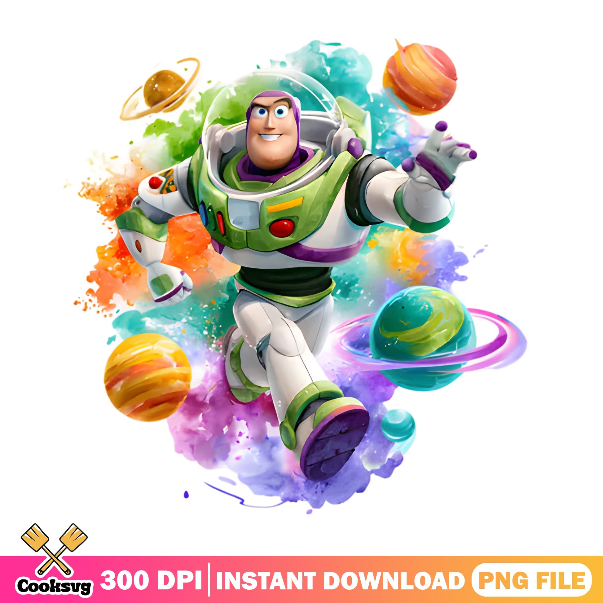 Buzz Lightyear Watercolor PNG, Toy Story Disney PNG, Space PNG