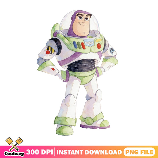 Buzz Lightyear Watercolor PNG, Toy Story PNG, Disney PNG
