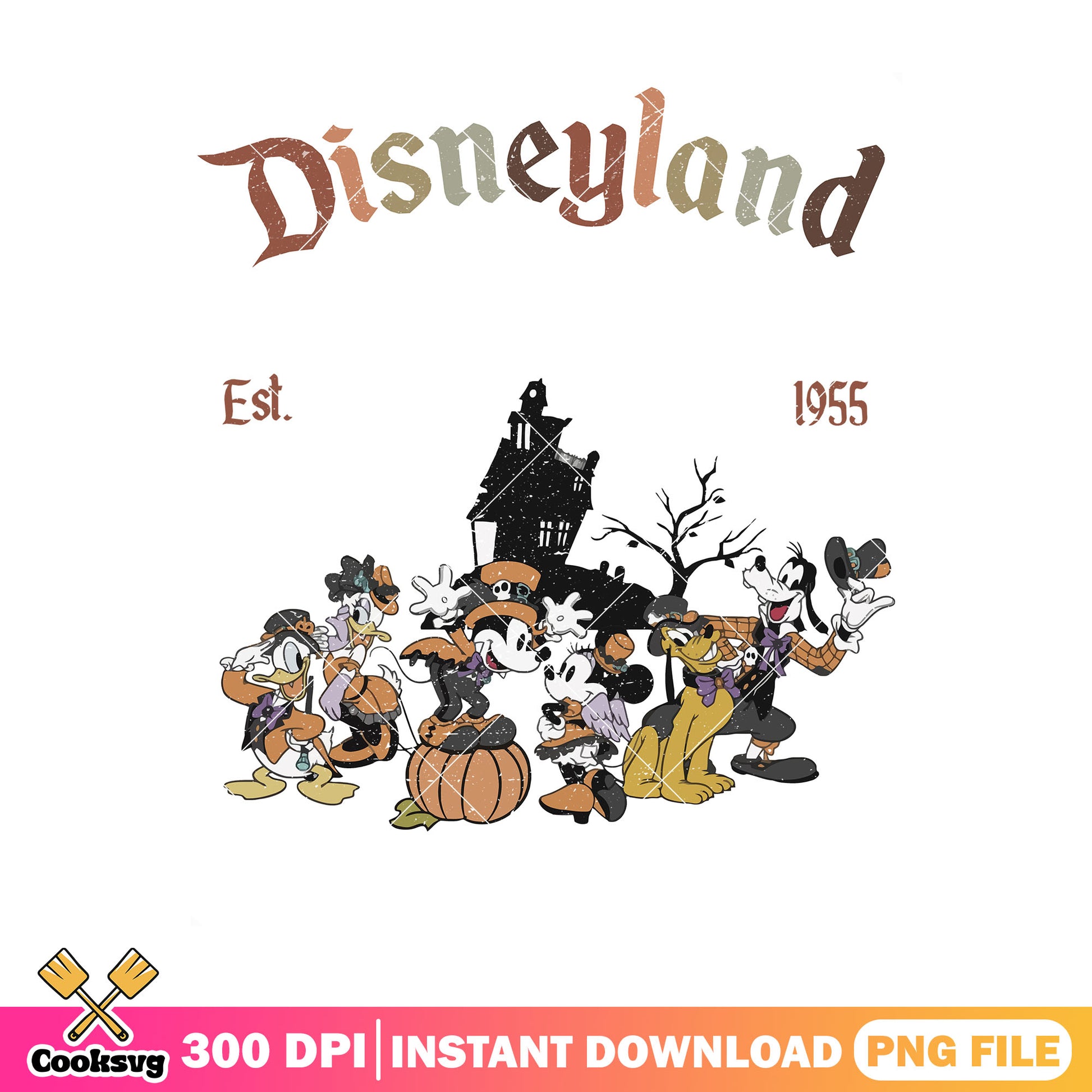 California 1955 disneyland png, halloween art png, happy disney png