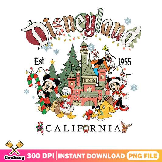 California mickey and friends png, disneyland png, christmas lights png