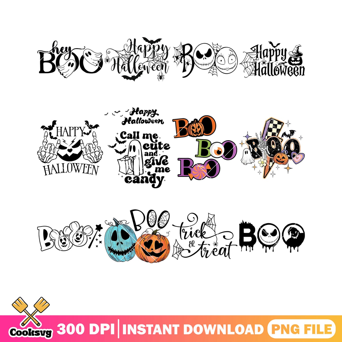 Call me cute and give me candy png bundle, spider web png, jack o lantern png