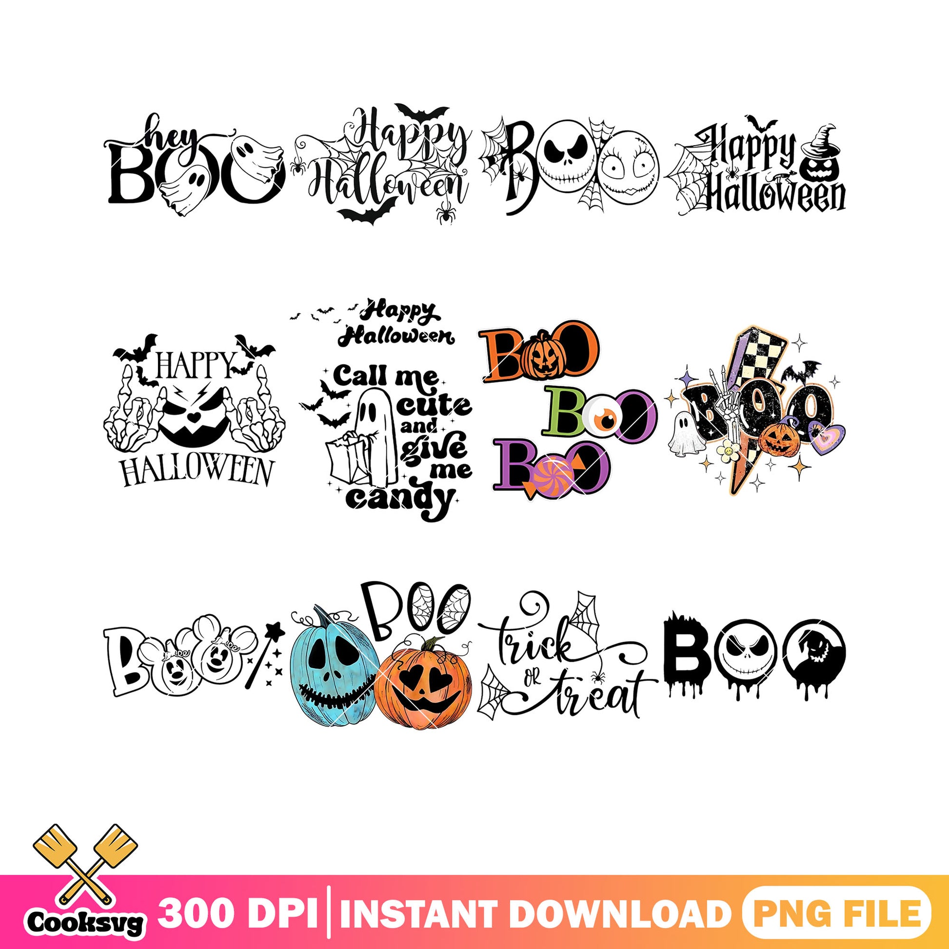 Call me cute and give me candy png bundle, spider web png, jack o lantern png