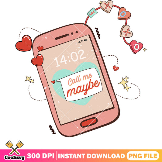 Call me maybe retro valentine png, retro valentine png, love valentine png