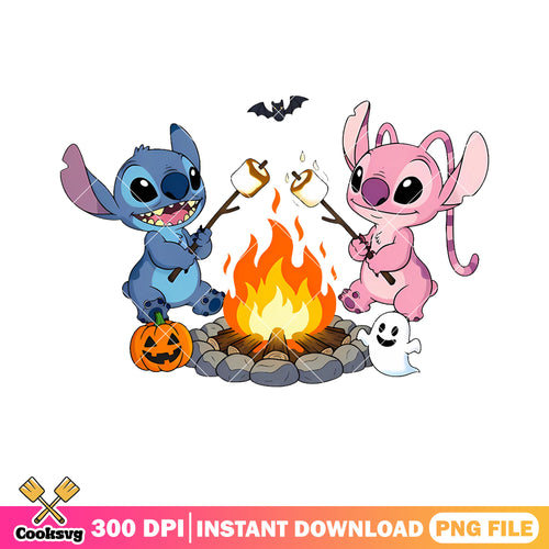 Campfire scary ghost png, jack o lantern png, happy halloween png