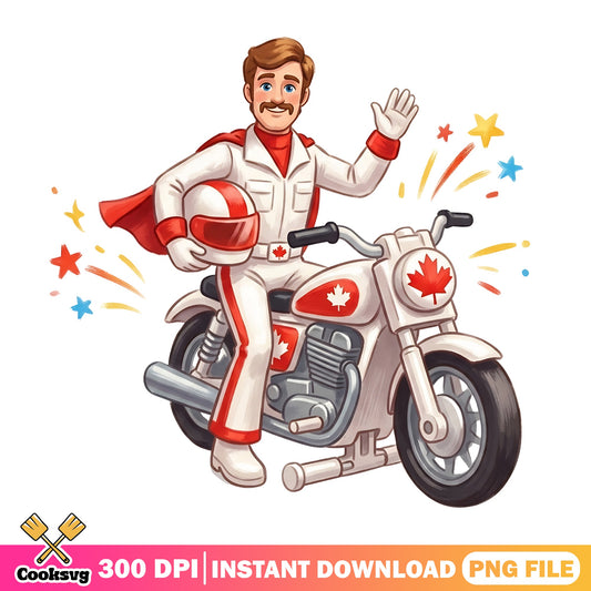 Canada Day Motorcycle Rider PNG, Canadian Maple Leaf PNG, July 1st PNG