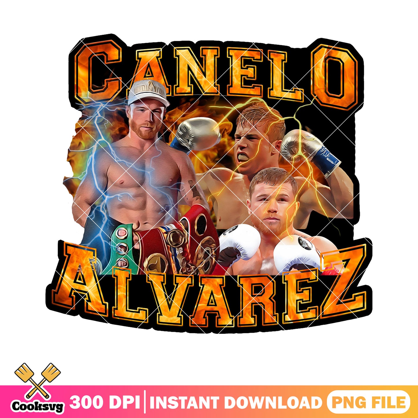 Canelo thunder poster png, canelo boxer png, canelo champion png