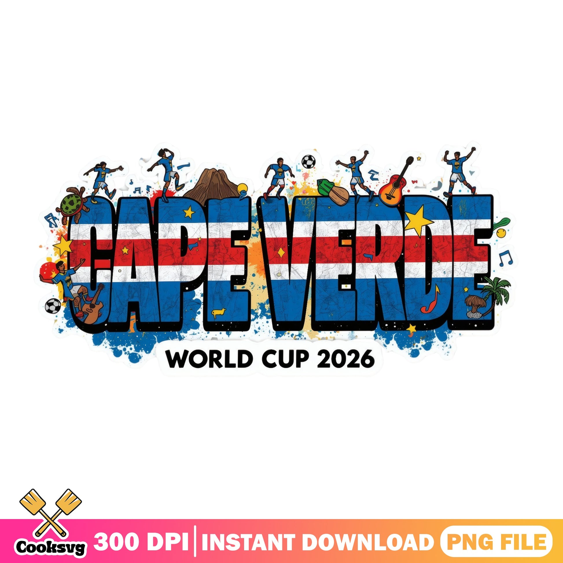Cape Verde World Cup 2026 PNG, Soccer Fan Gift PNG, Football PNG