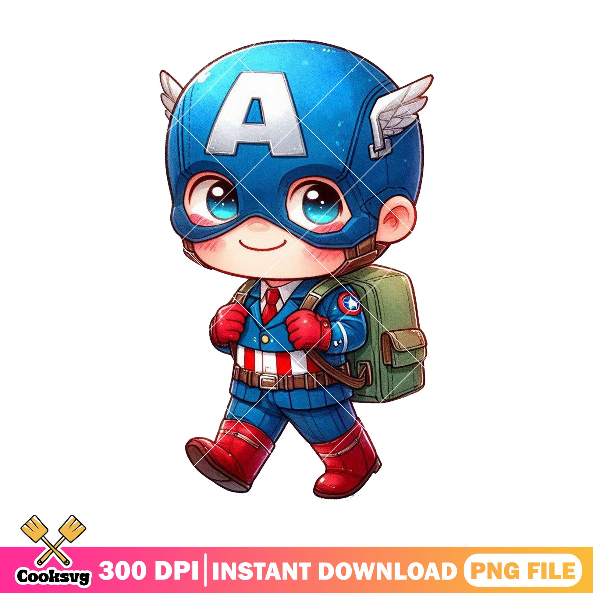 Captain america back school png, marvel comic png, go back to school png