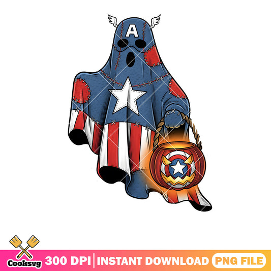 Captain america ghost png, halloween costume png, marvel halloween png