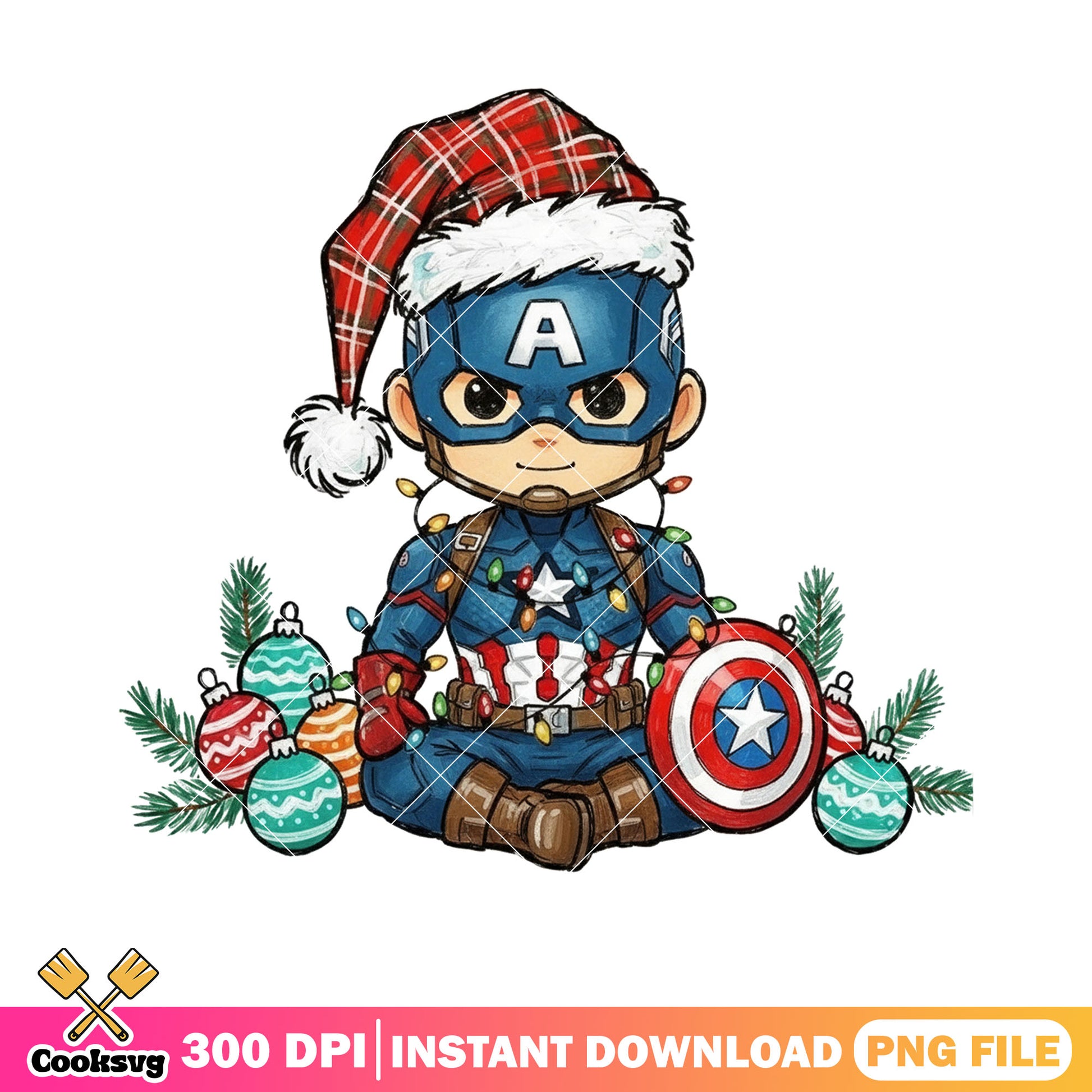 Captain america jumper​ png, marvel xmas png, holiday art png