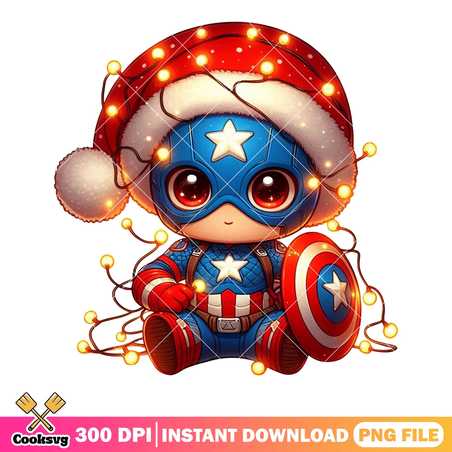Captain america sweater​ png, captain america​ cute png, lights png