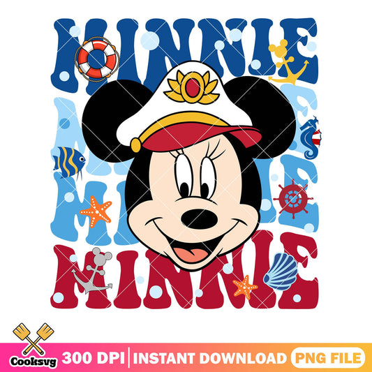 Captain of cruise minnie png, minnie mouse png, disney cruise png