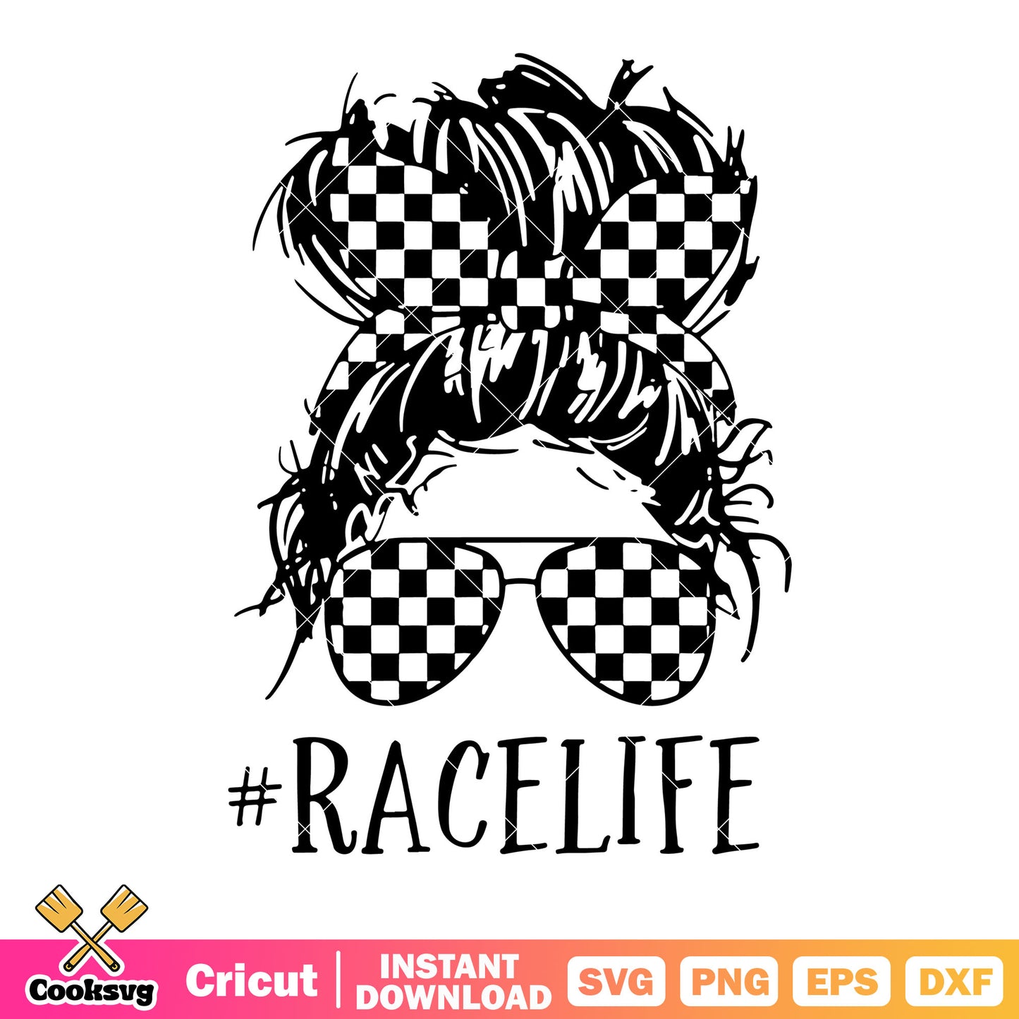 Caro bow tie svg, caro glasses​​ svg, hair in a high bun svg