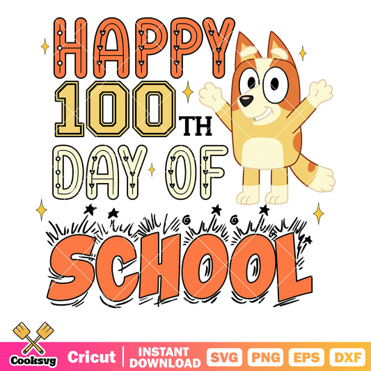 Cartoon bingo happy 100th day school svg, back to school svg