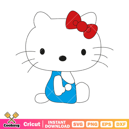 Cartoon hello kitty sitting svg, sanrio hello kitty svg