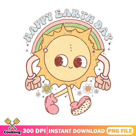 Cartoon sun planet happy earth day png, earth day quotes png