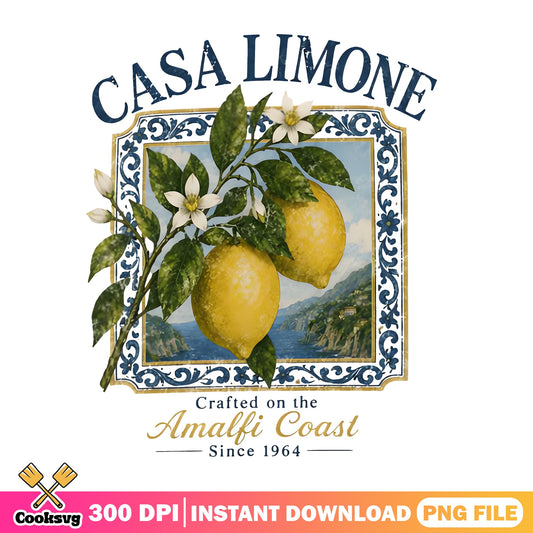 Casa Limone Amalfi Coast Lemon PNG, Italian Summer PNG, Vintage Lemon PNG