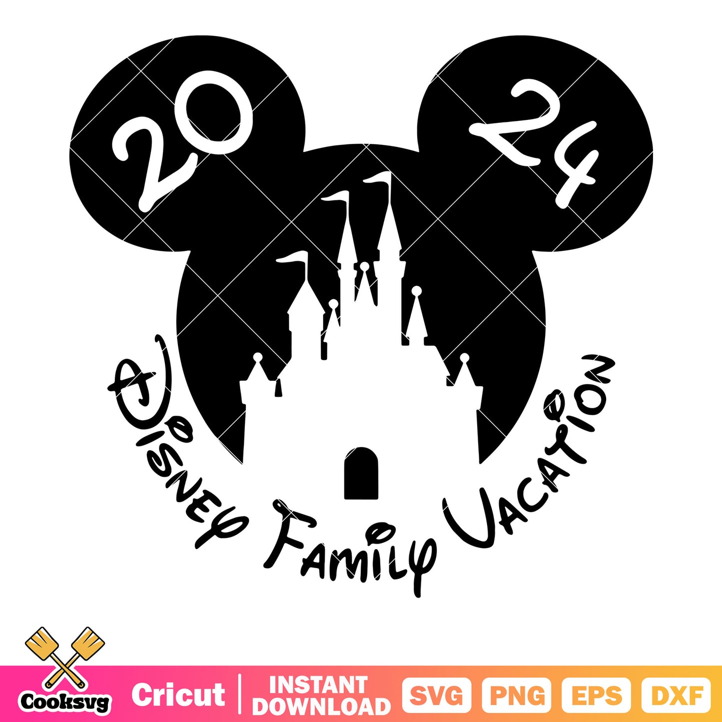 Castle mickey disney family vacation svg, disney family vacation svg