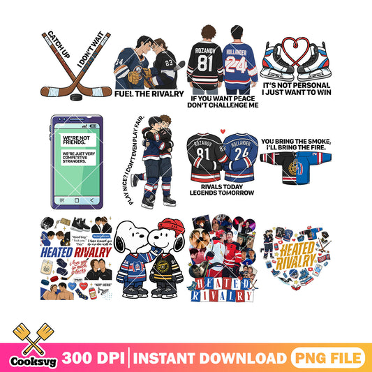 Catchup i dont want heated png bundle, snoopy png, romance hockey png