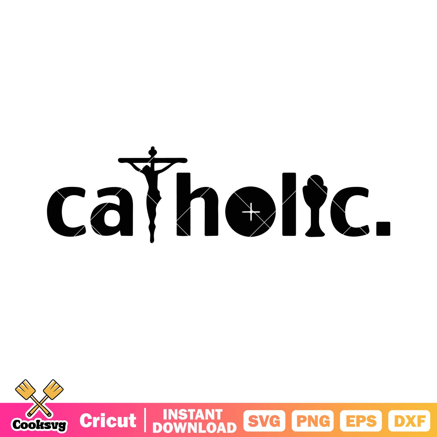 Catholic svg, black jesus crucifix​​ svg, cross within a circle​​ svg