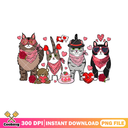 Cat love valentine day png file, valentine day png, love valentine png
