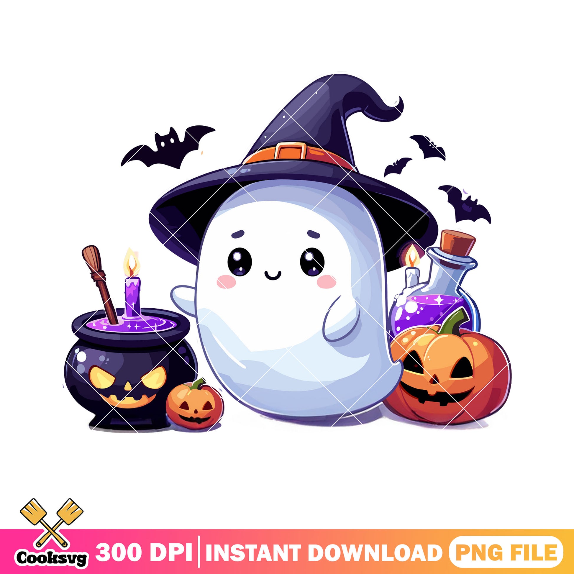 Cauldron witches wicker pumpkin png, scary night png, scary bats png